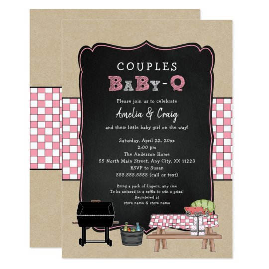 couples baby q girl bbq baby shower invitation zazzle com