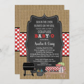 Couples Baby Shower, Baby Q, burgers on the grill Invitation (Front/Back)