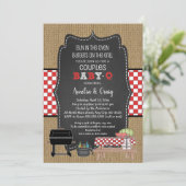 Couples Baby Shower, Baby Q, burgers on the grill Invitation (Standing Front)