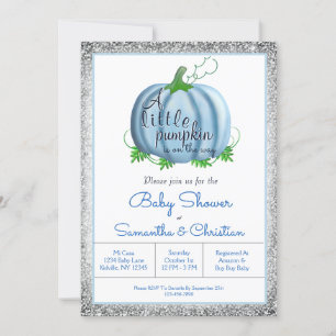 Couples Baby Shower Boy Little Pumpkin Fall Invitation
