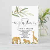 Couples baby shower, coed safari baby shower invitation (Standing Front)