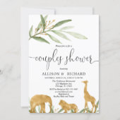 Couples baby shower, coed safari baby shower invitation (Front)