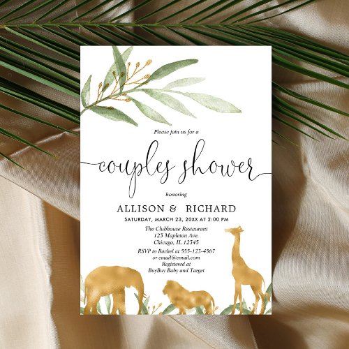 Couples baby shower coed safari baby shower invitation