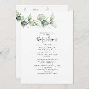 Couples Baby Shower Eucalyptus Greenery Foliage Invitation