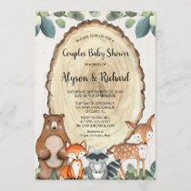 Couples baby shower gender neutral woodland animal invitation