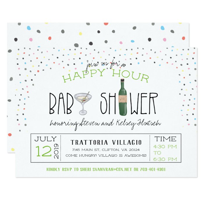 happy hour baby shower invitations