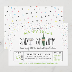 Couples Baby Shower Happy Hour Invitation