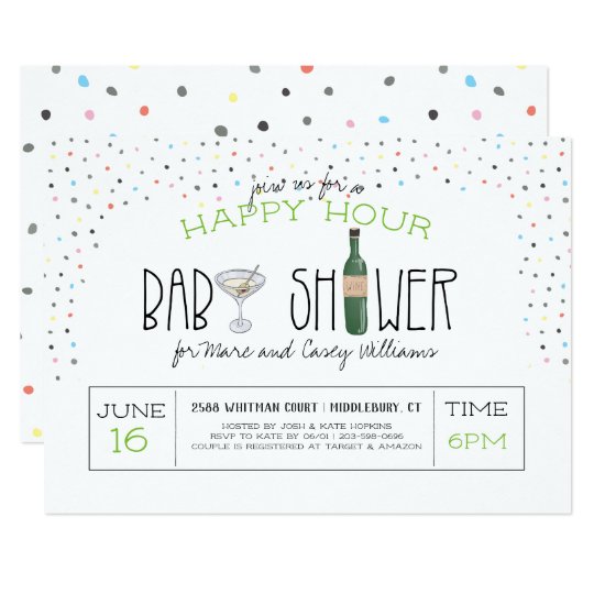 Couples Baby Shower Happy Hour Invitation