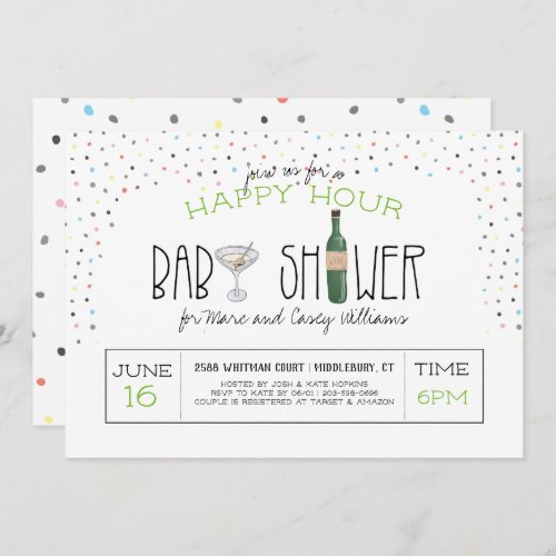 Couples Baby Shower  Happy Hour Invitation