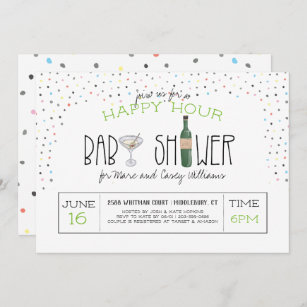 Couples Baby Shower   Happy Hour Invitation