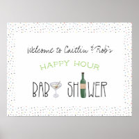Couples Baby Shower | Happy Hour Welcome Poster