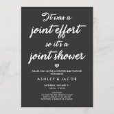 Joint effort baby shower hot sale invitation