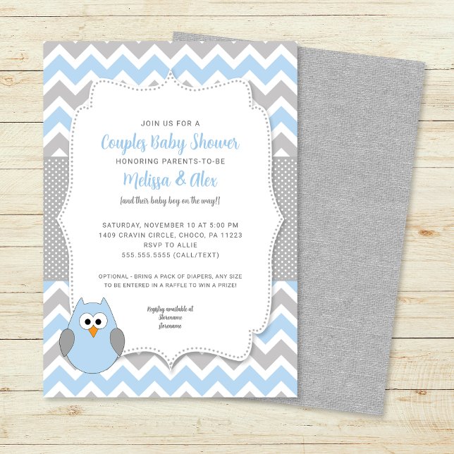 Couples Baby Shower Invitation + diaper raffle (Creator Uploaded)