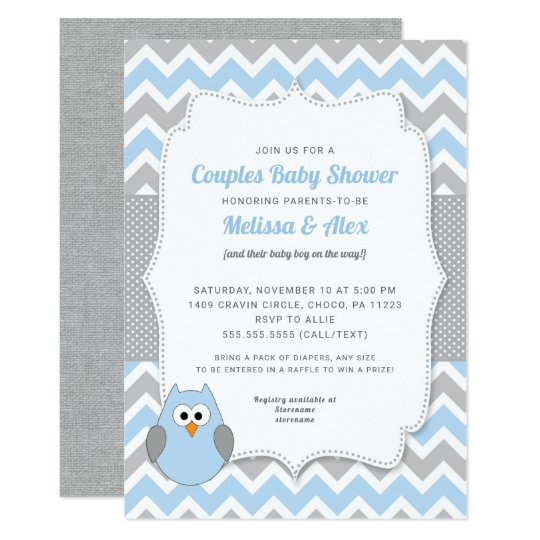 Couples Baby Shower Invitation + diaper raffle