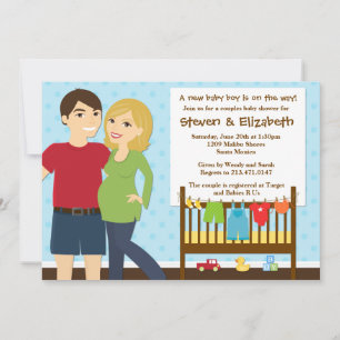 Couples Baby Shower Invitation for a Boy