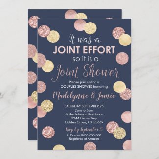 Couples Baby Shower invitation Joint Effort