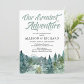 Couples baby shower, Our greatest adventure rustic Invitation (Standing Front)