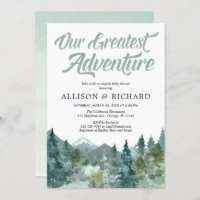 Couples baby shower, Our greatest adventure rustic Invitation