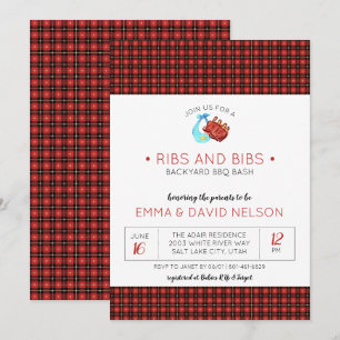 Couples Baby Shower Ribs & Bibs Invitation