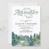 Couples baby shower, rustic forest mountains invitation (Front)