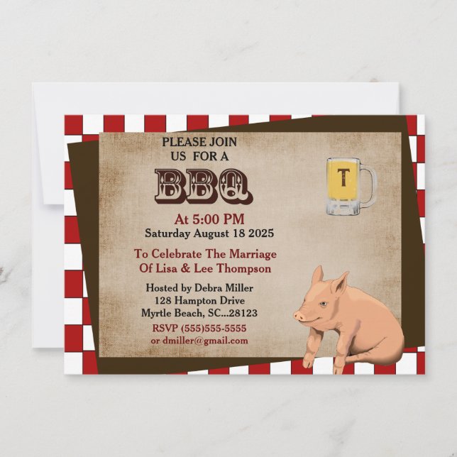 Couples Barbecue/cook out Invitations (Front)