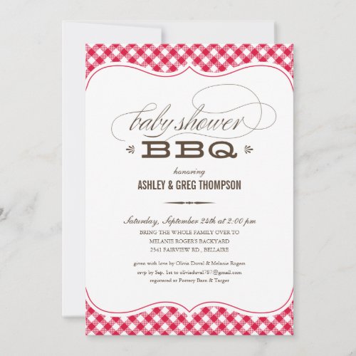 Couples BBQ Baby Shower Invitations