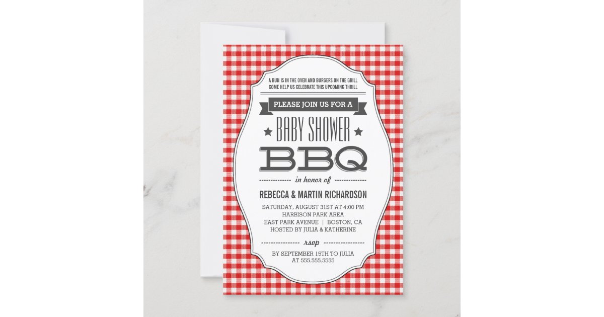 Couples BBQ Baby Shower Invitations Zazzle