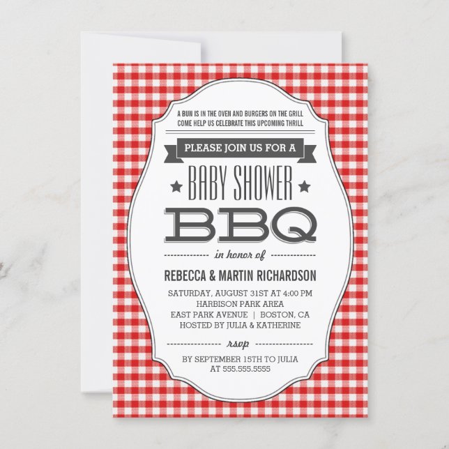Couples BBQ Baby Shower Invitations (Front)