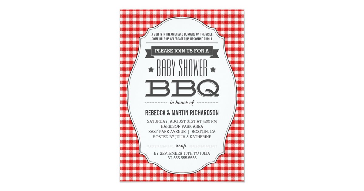 Couples BBQ Baby Shower Invitations Zazzle