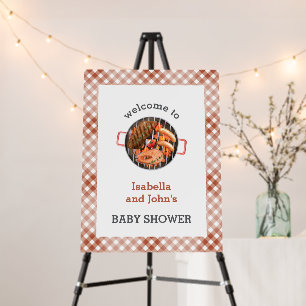 Couples BBQ Baby Shower Welcome Sign Foam Board