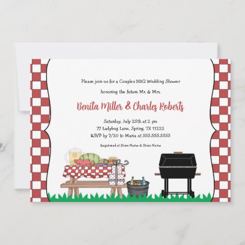 Couples Bridal or Wedding Shower &amp; BBQ invite