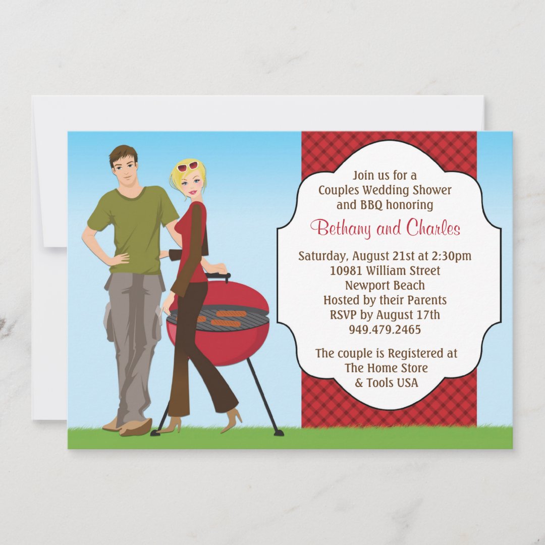 Couples Bbq Wedding Shower Invitation Zazzle 