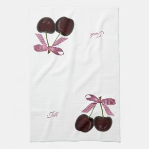 Couples Black Cherries Kitchen Dish Towel