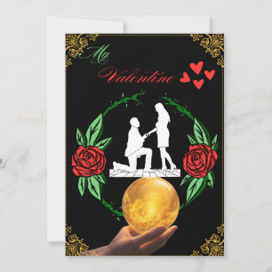 Couple's black valentine's day card