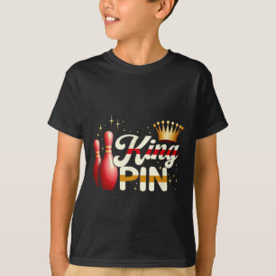 Couples Bowler League Bowling King Pin Wearing Cro T-Shirt