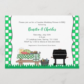 Couples Bridal Or Wedding Shower Bbq Party Invitation by lemontreeweddings at Zazzle