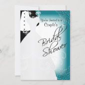 Couple's Bridal Shower in an Elegant Dark Teal Invitation (Front)