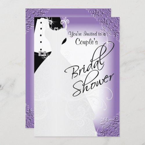 Couples Bridal Shower in an Elegant Purple Invitation