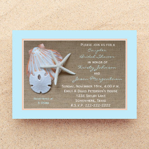 Couples Bridal Shower Invitation -- Beach Burlap