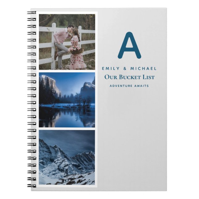 Couples BUCKET LIST Photo Collage Newlywed Journal (Front)