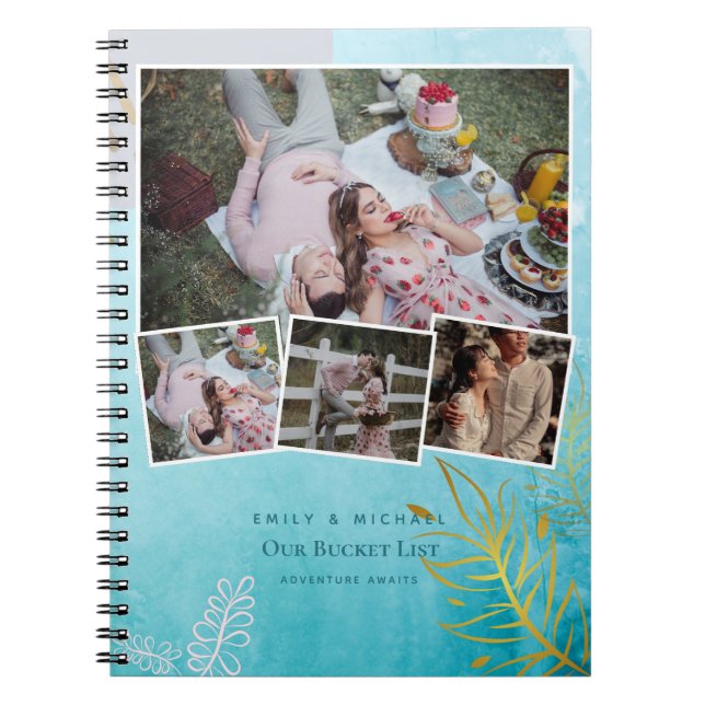 Couples BUCKET LIST Photo Collage Newlywed Journal (Front)