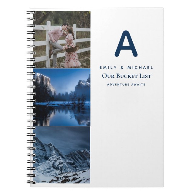 Couples BUCKET LIST Photo Collage Newlywed Journal (Front)