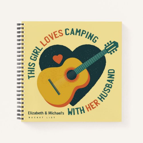 Couples Camping BUCKET LIST Custom Fun Quote Notebook