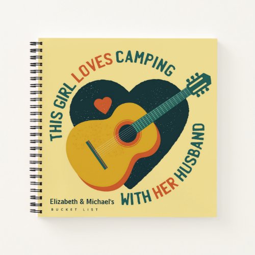 Couples Camping BUCKET LIST Custom Fun Quote Notebook