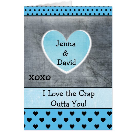 Couple's Card, Grayish Bluish xoxo Cards (Front)