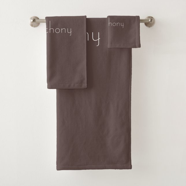 Couples Chocolate Brown Custom Bath Towel Set (Insitu)
