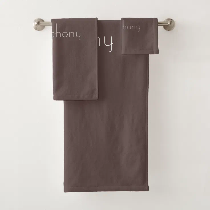 Couples Chocolate Brown Custom Bath Towel Set Zazzle