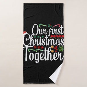 Couples Christmas Family Bath Towel