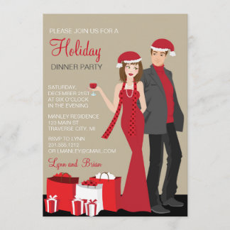 Couples Christmas Holiday Party Corporate Invitation