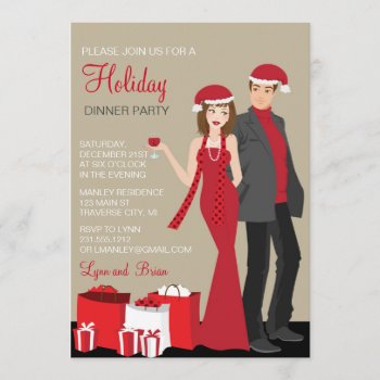 Couples Christmas Holiday Party Corporate Invitation by AnnounceIt at Zazzle